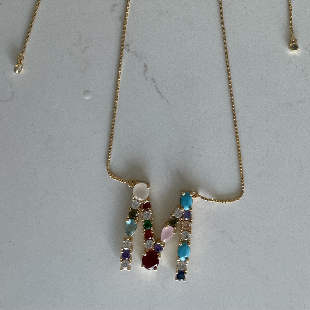 M initial adjustable necklace